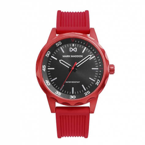 Mission Men's Watch Mark Maddox Mission, three hands, aluminum with red strap