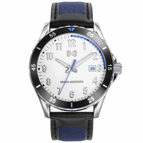 Mission Mark Maddox Mission Men's Watch, three hands with calendar, with black band