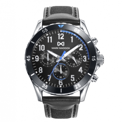 Mission Mark Maddox Mission Men's Watch, multifunction steel with black band