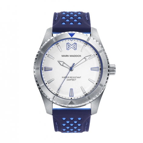 Mark Maddox Mission Men's Watch, multifunction steel with blue band Mark Maddox Mission Men's Watch, multifunction steel with blue band