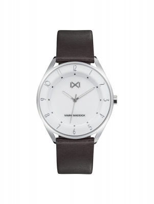 Venice Mark Maddox Venice Men's Watch three hands stainless steel with brown synthetic leather strap