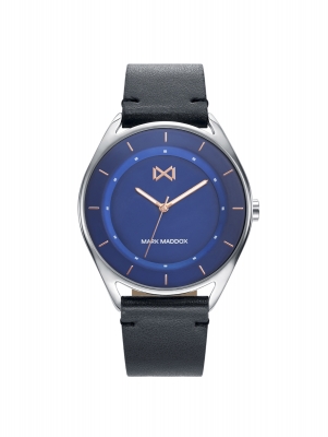 Venice Mark Maddox Venice men's watch in steel with leather strap