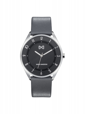Venice Mark Maddox Venice Men's Watch three hands stainless steel with grey synthetic leather strap