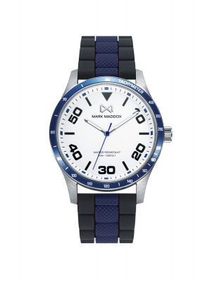 Mission Men's Watch Mark Maddox Mission three hands steel and aluminum with silicone strap