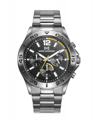 Mission Men's Mark Maddox Mission multifunction steel watch with grey IP and bracelet