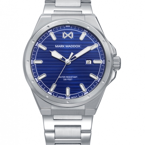 Mission Reloj Mark Maddox  de hombre con caja de acero,10 Atm, brazalete de acero, movimiento cuarzo