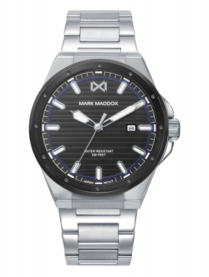 Mission Reloj Mark Maddox  de hombre con caja bitono de acero e Ip negro,10 Atm, brazalete de acero, movimiento cuarzo