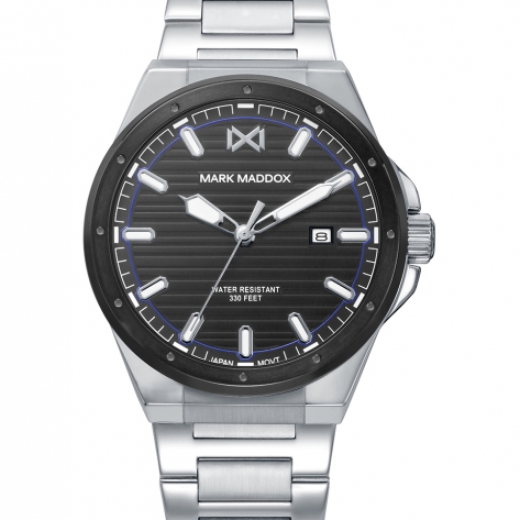 Mission Reloj Mark Maddox  de hombre con caja bitono de acero e Ip negro,10 Atm, brazalete de acero, movimiento cuarzo