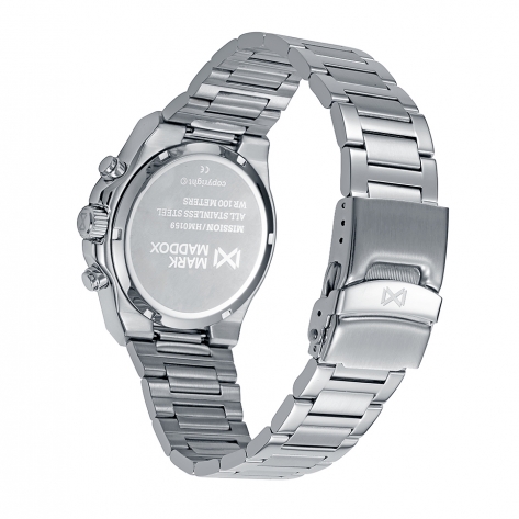 Mission Reloj Mark Maddox  de hombre con caja bitono de acero e Ip azul,10 Atm, brazalete de acero, movimiento cuarzo