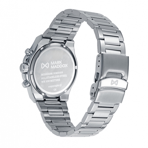 Mission Reloj Mark Maddox de hombre con caja de acero, 10 Atm, brazalete de acero, movimiento cuarzo