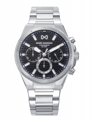 Mission Reloj Mark Maddox de hombre con caja de acero, 10 Atm, brazalete de acero, movimiento cuarzo