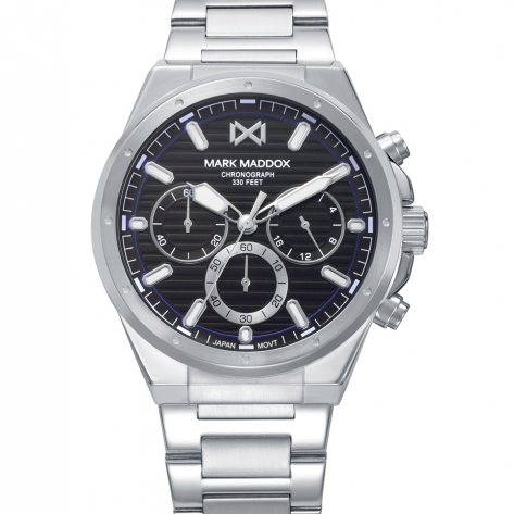Mission Reloj Mark Maddox de hombre con caja de acero, 10 Atm, brazalete de acero, movimiento cuarzo