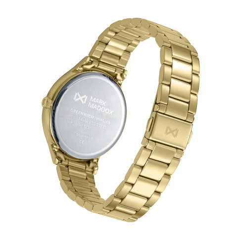 Greenwich Reloj Mark Maddox de hombre con caja de acero Ip dorado,brazalete de acero Ip dorado,movimiento cuarzo