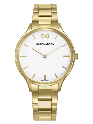 Greenwich Reloj Mark Maddox de hombre con caja de acero Ip dorado,brazalete de acero Ip dorado,movimiento cuarzo