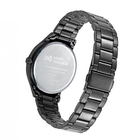 Greenwich Reloj Mark Maddox de hombre con caja de acero Ip negro,brazalete de acero Ip negro ,movimiento cuarzo