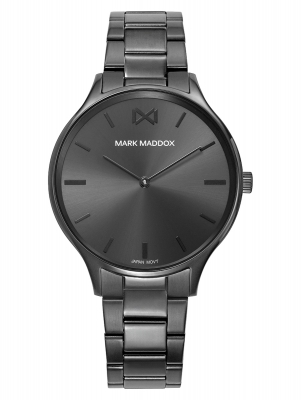 Greenwich Reloj Mark Maddox de hombre con caja de acero Ip negro,brazalete de acero Ip negro ,movimiento cuarzo