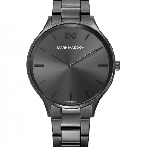 Greenwich Reloj Mark Maddox de hombre con caja de acero Ip negro,brazalete de acero Ip negro ,movimiento cuarzo
