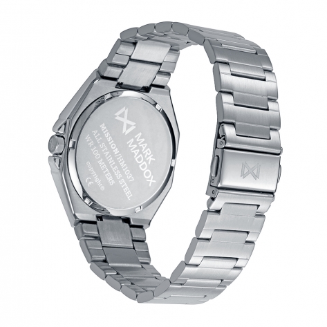 Mission Reloj Mark Maddox de hombre con caja bitono de acero e Ip azul,10 Atm, brazalete de acero,movimiento cuarzo