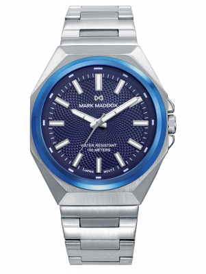 Mission Reloj Mark Maddox de hombre con caja bitono de acero e Ip azul,10 Atm, brazalete de acero,movimiento cuarzo