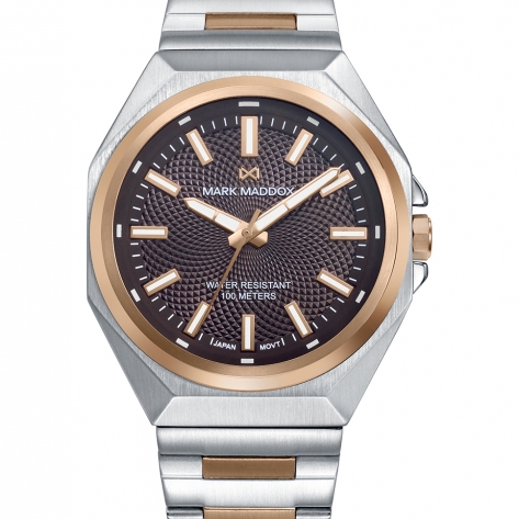 Mission Reloj Mark Maddox de hombre con caja bitono de acero e Ip rosa,10 Atm, brazalete bitono de acero e Ip rosa,movimiento cuarzo