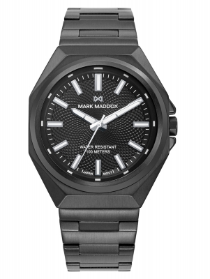 Mission Reloj Mark Maddox de hombre con caja de acero e Ip negro,10 Atm, brazalete de acero e Ip negro,movimiento cuarzo