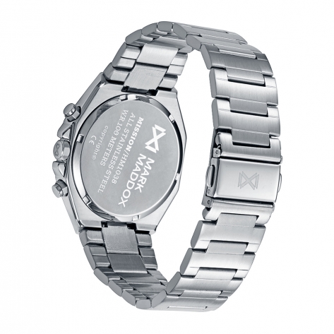 Mission Reloj Mark Maddox de hombre caja bitono de acero e Ip negro, 10 Atm, brazalete de acero, movimiento cuarzo