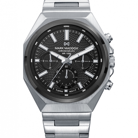 Mission Reloj Mark Maddox de hombre caja bitono de acero e Ip negro, 10 Atm, brazalete de acero, movimiento cuarzo