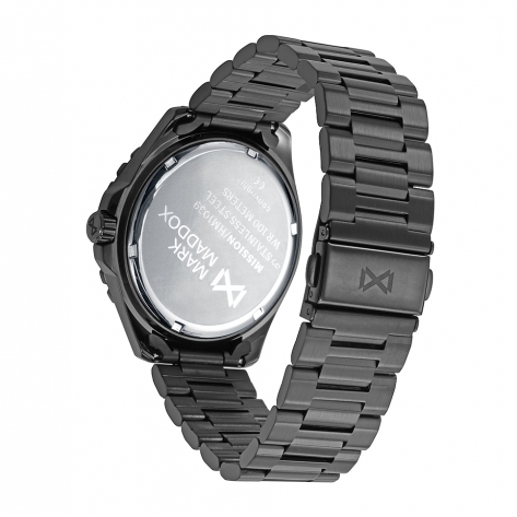 Mission Reloj Mark Maddox de hombre caja de acero e Ip negro, 10 Atm, brazalete de acero Ip negro, movimiento cuarzo