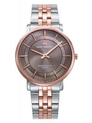Greenwich Reloj Mark Maddox de hombre caja bitono de acero Ip rosa, 5 Atm, brazalete bitono de acero e Ip rosa, movimiento cuarzo