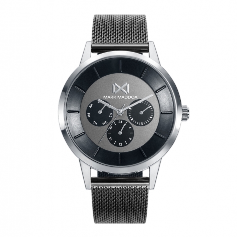Men's Watch Mark Maddox Northern three hands steel and Milanese mesh with grey IP Men's Watch Mark Maddox Northern three hands steel and Milanese mesh with grey IP