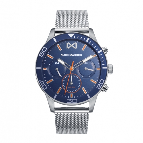 Mark Maddox MISSION multifunction men's watch in steel and milanese mesh Mark Maddox MISSION multifunction men's watch in steel and milanese mesh