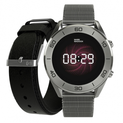 Smartwatch Smartnow ip gris con malla milanesa y correa de recambio negra