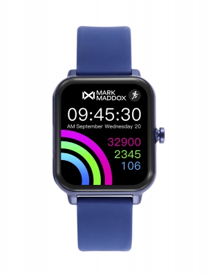 Smart Now · Smart Watches Reloj Smart de policarbonato negro y correa de silicona color azul