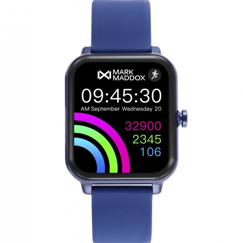 Smart Now · Smart Watches Reloj Smart de policarbonato negro y correa de silicona color azul