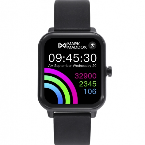Smart Now · Smart Watches Reloj Smart de policarbonato negro y correa de silicona color negro