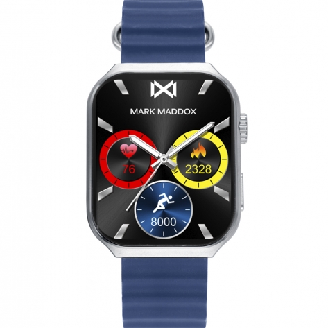 Smart Now · Smart Watches Reloj Smart de metal y correa de silicona azul