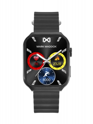 Smart Now · Smart Watches Reloj Smart de metal negro y correa de silicona negra