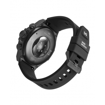 Reloj Smart de metal negro con bisel negro y correa de Silicona negra - HS2003-50