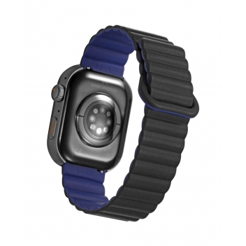 Smart watch metal case with black silicone strap - HS2007-50