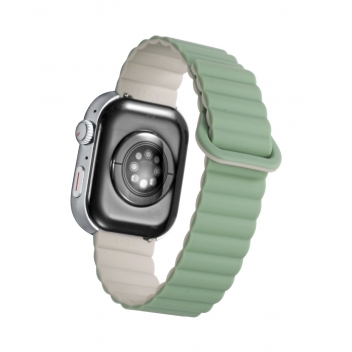 Cassa in metallo per smartwatch con cinturino in silicone verde - HS2007-80