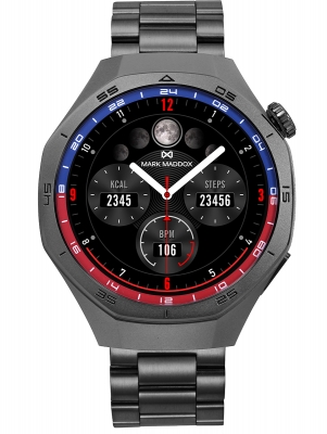 Smart Now · Smart Watches Reloj Smart caja de metal negra con brazalete de acero negro