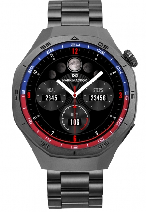 Smart Now · Smart Watches Reloj Smart caja de metal negra con brazalete de acero negro
