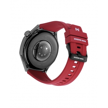 Reloj Smart caja de metal negra con correa de silicona roja - HS2009-70