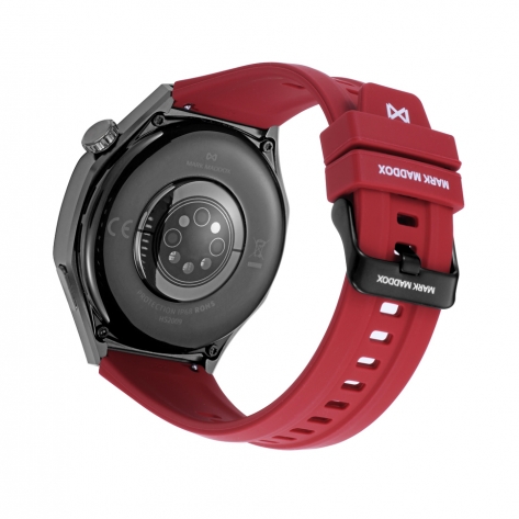 Smart Now · Smart Watches Reloj Smart caja de metal negra con correa de silicona roja