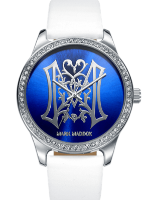 Tattoo Reloj de mujer Tatoo con correa blanca y esfera azul