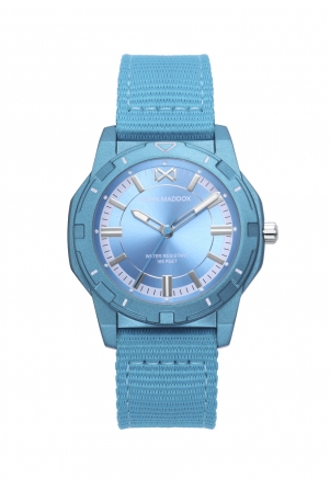 Mission Reloj Mujer Mission, caja de aluminio y correa de nylon en azul claro