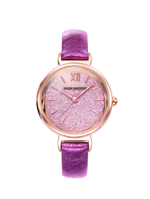 Street Style Reloj de mujer Mark Maddox con correa de efecto metálico en rosa