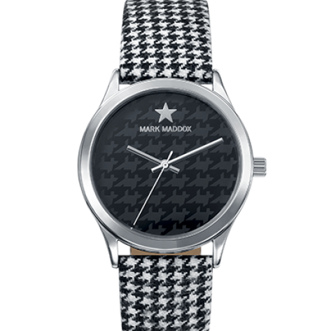 Street Style Mark Maddox women's watch with houndstooth pattern