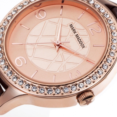 Pink Gold Women's watch Mark Maddox brown strap