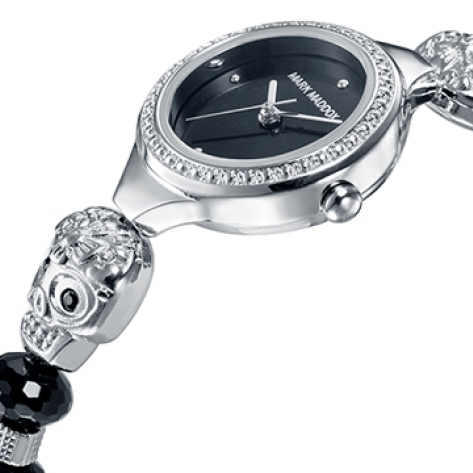 Trendy Silver Reloj de mujer Mark Maddox con abalorios